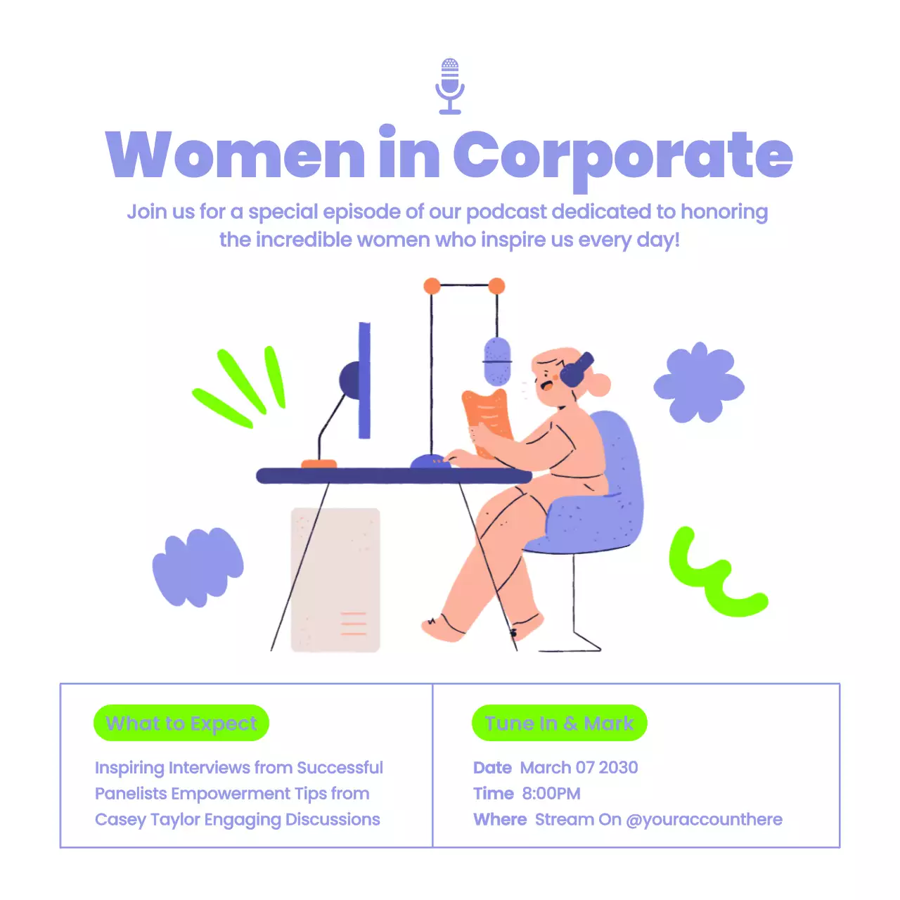 Purple Modern Podcast Announcement Social Media Post