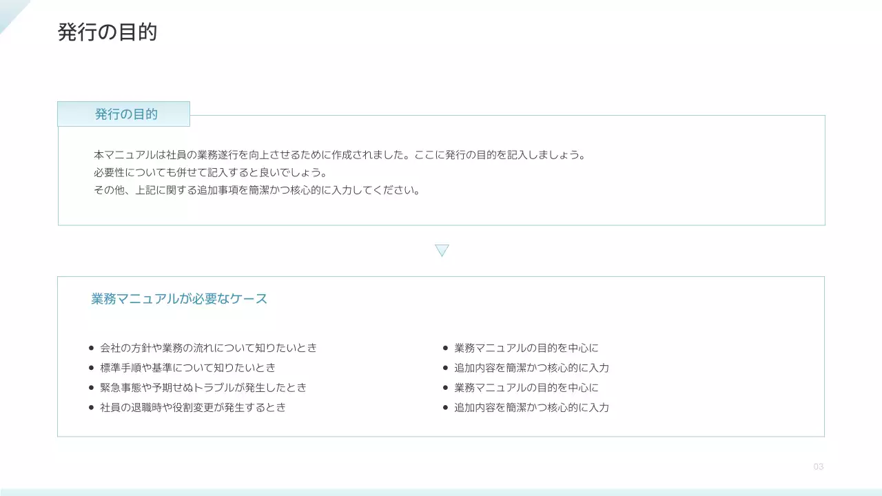 白 シンプル 業務 マニュアル プレゼンテーション