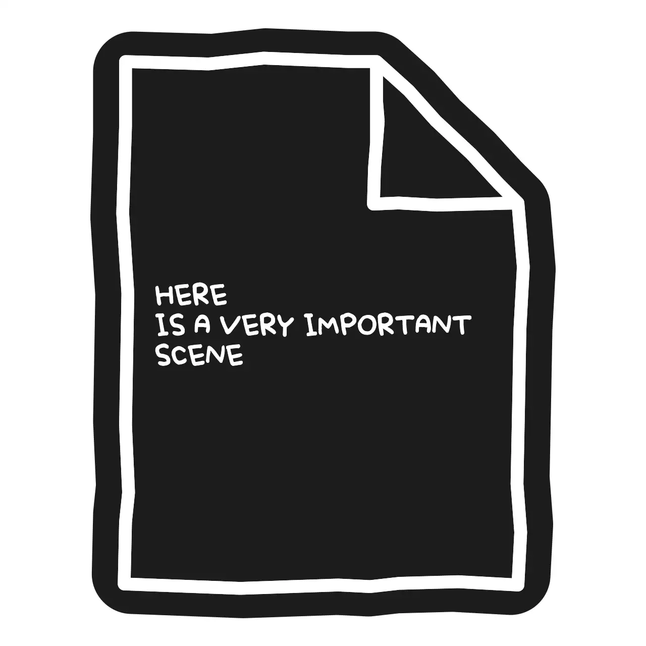 A simple note with a piece of paper drawn with clunky lines