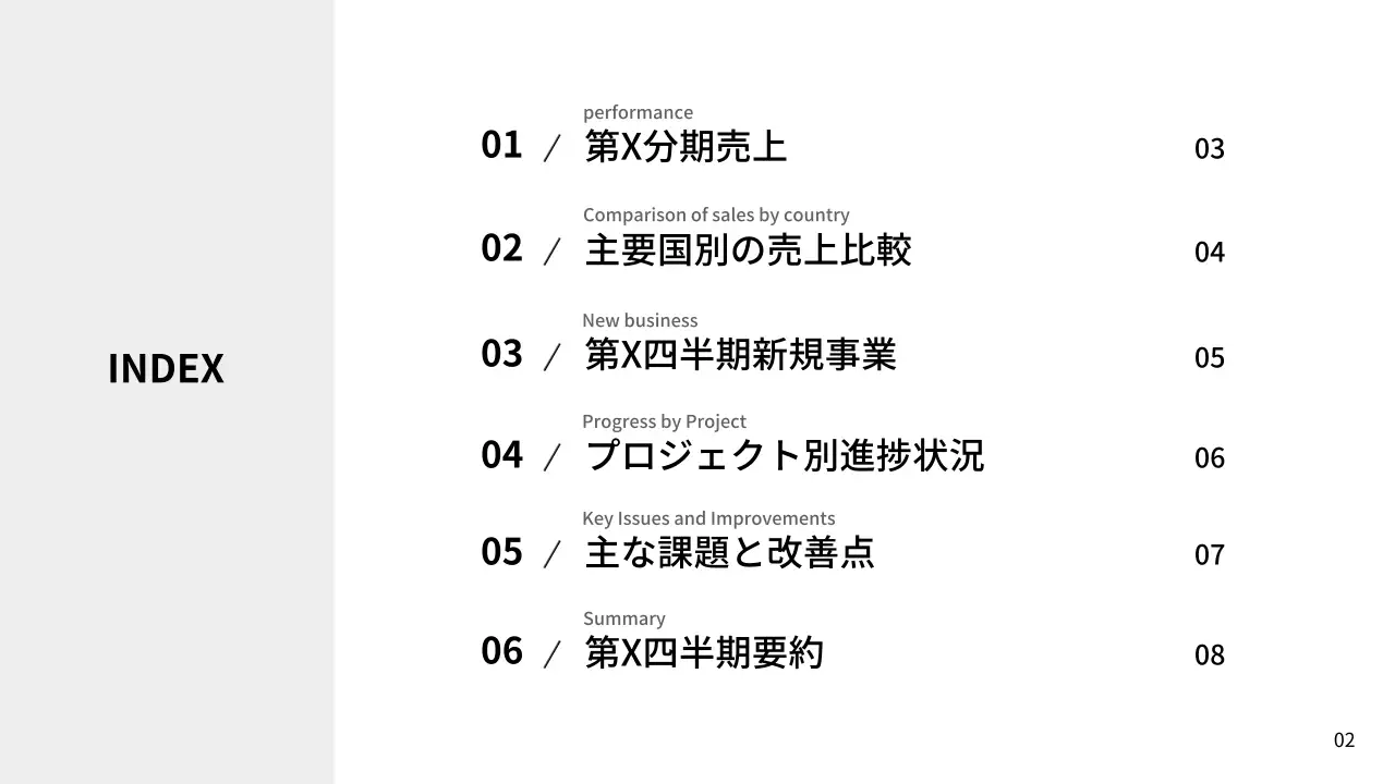 白黒 モダン 企業報告書 プレゼンテーション
