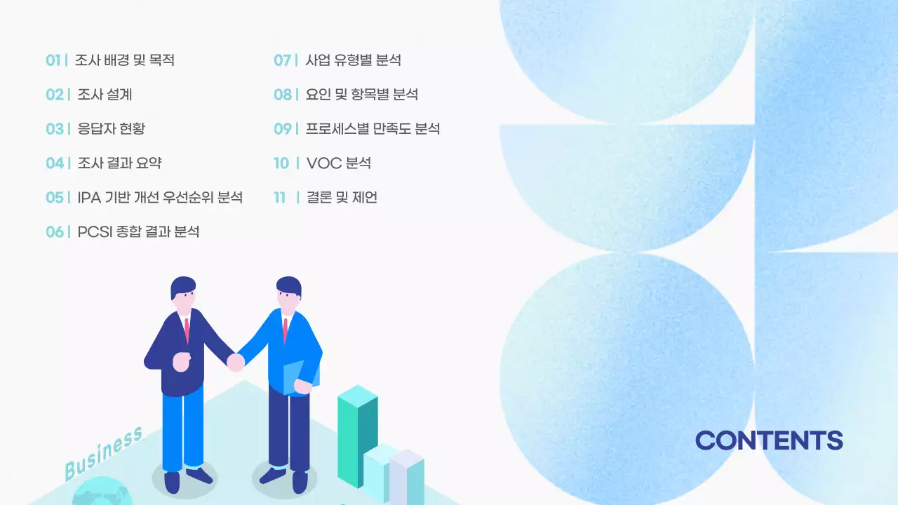 파랑 모던 보고서 정보 전달