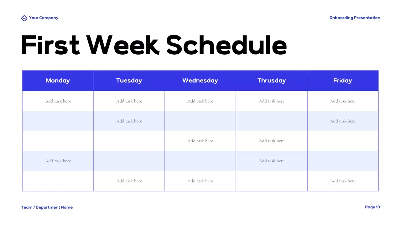 Bài thuyết trình hướng dẫn Onboarding hiện đại màu xanh