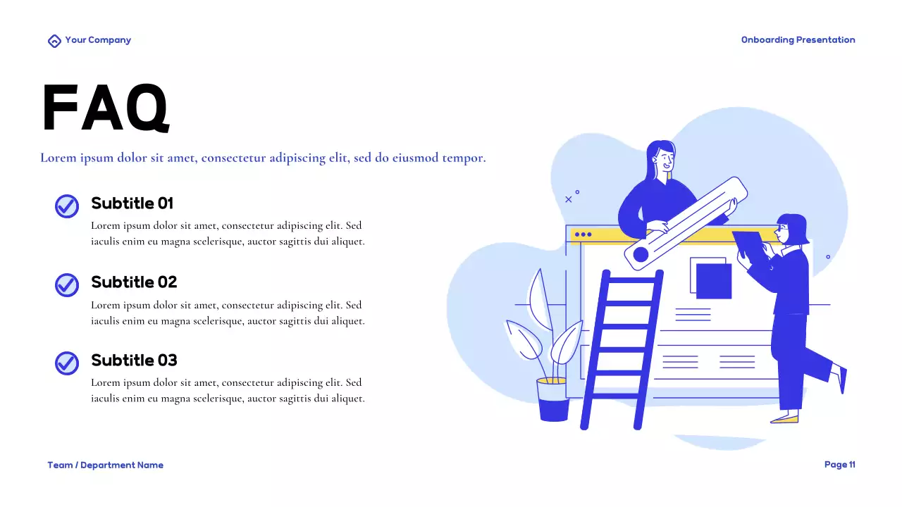 Bài thuyết trình hướng dẫn Onboarding hiện đại màu xanh