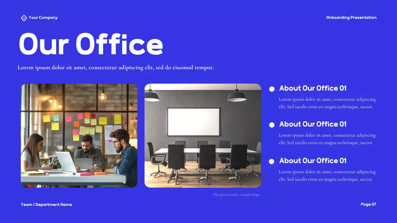 Bài thuyết trình hướng dẫn Onboarding hiện đại màu xanh