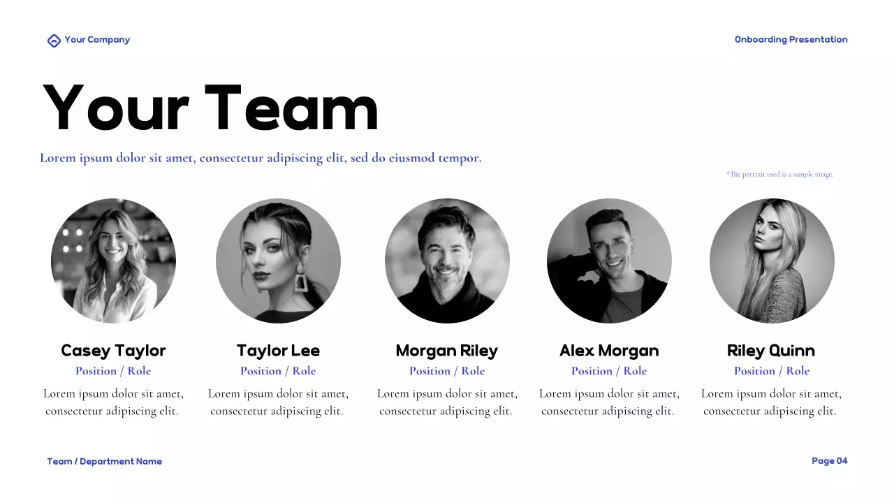 Bài thuyết trình hướng dẫn Onboarding hiện đại màu xanh