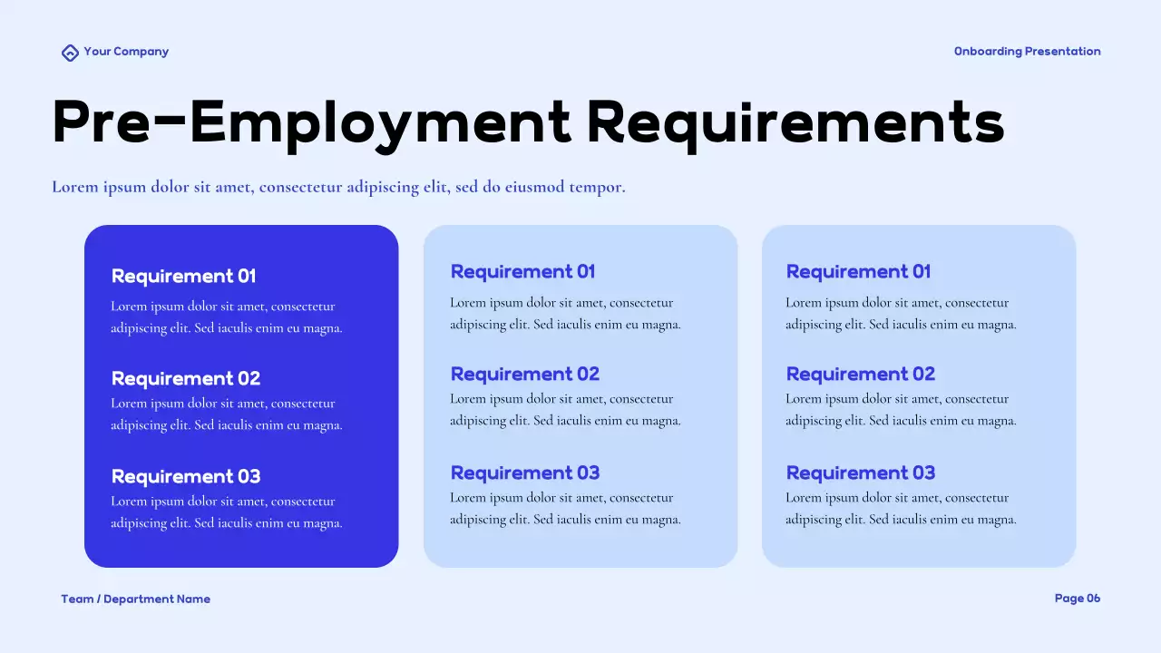 Bài thuyết trình hướng dẫn Onboarding hiện đại màu xanh