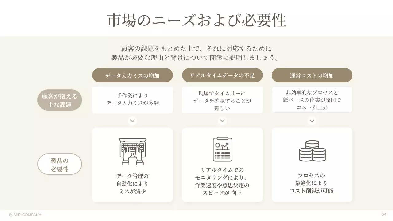 ベージュ モダン 製品紹介 プレゼンテーション