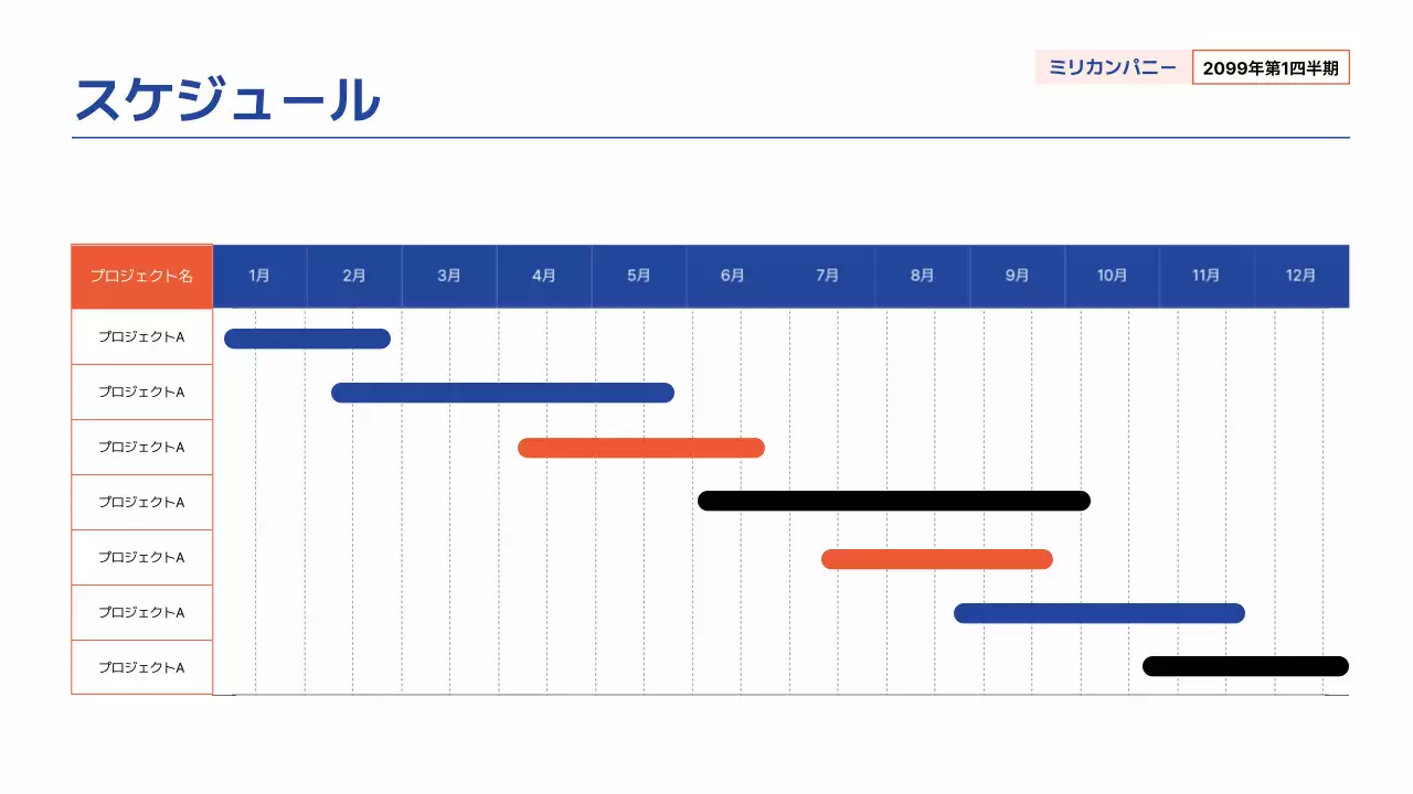 青 モダン 営業報告書 報告書 プレゼンテーション