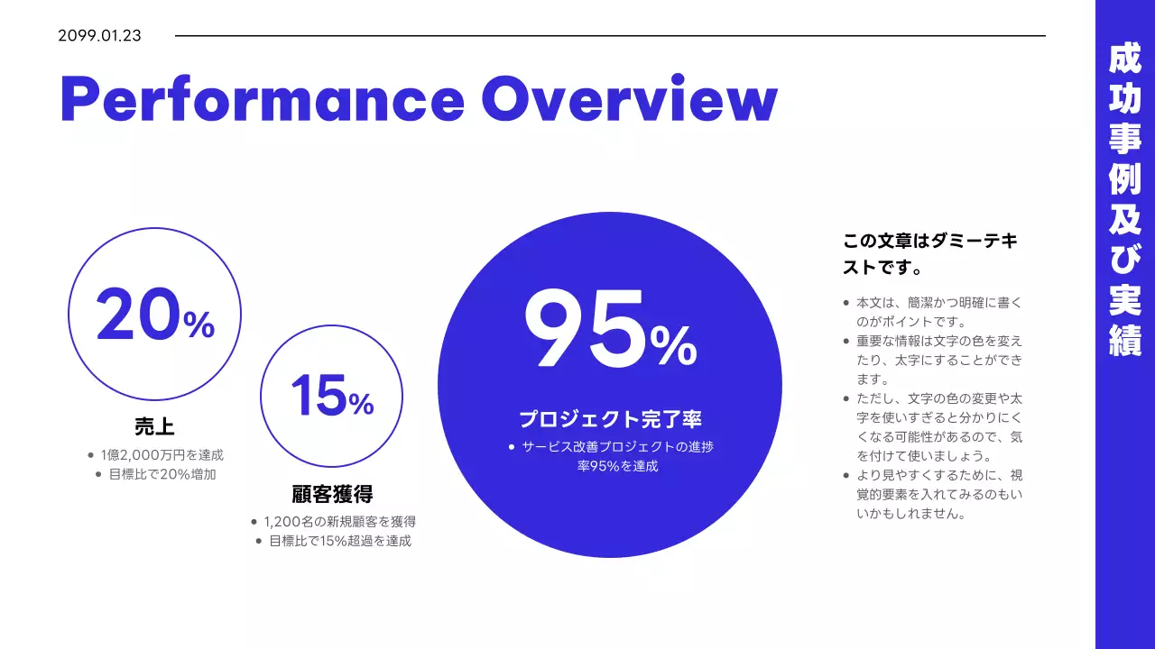 青 シンプル 会社 活動報告書 プレゼンテーション