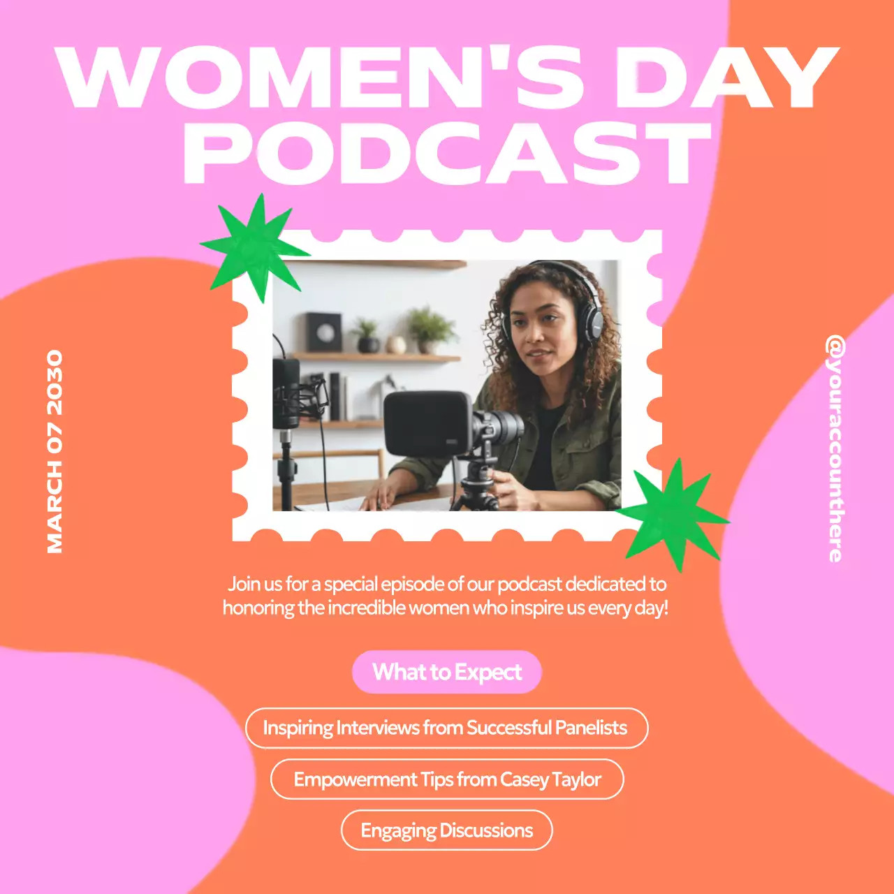 Pink Trendy Podcast Announcement Social Media Post