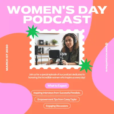 Pink Trendy Podcast Announcement Social Media Post