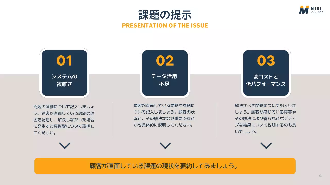 ネイビー モダン ビジネス プレゼンテーション