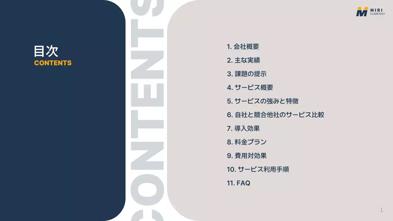 ネイビー モダン ビジネス プレゼンテーション