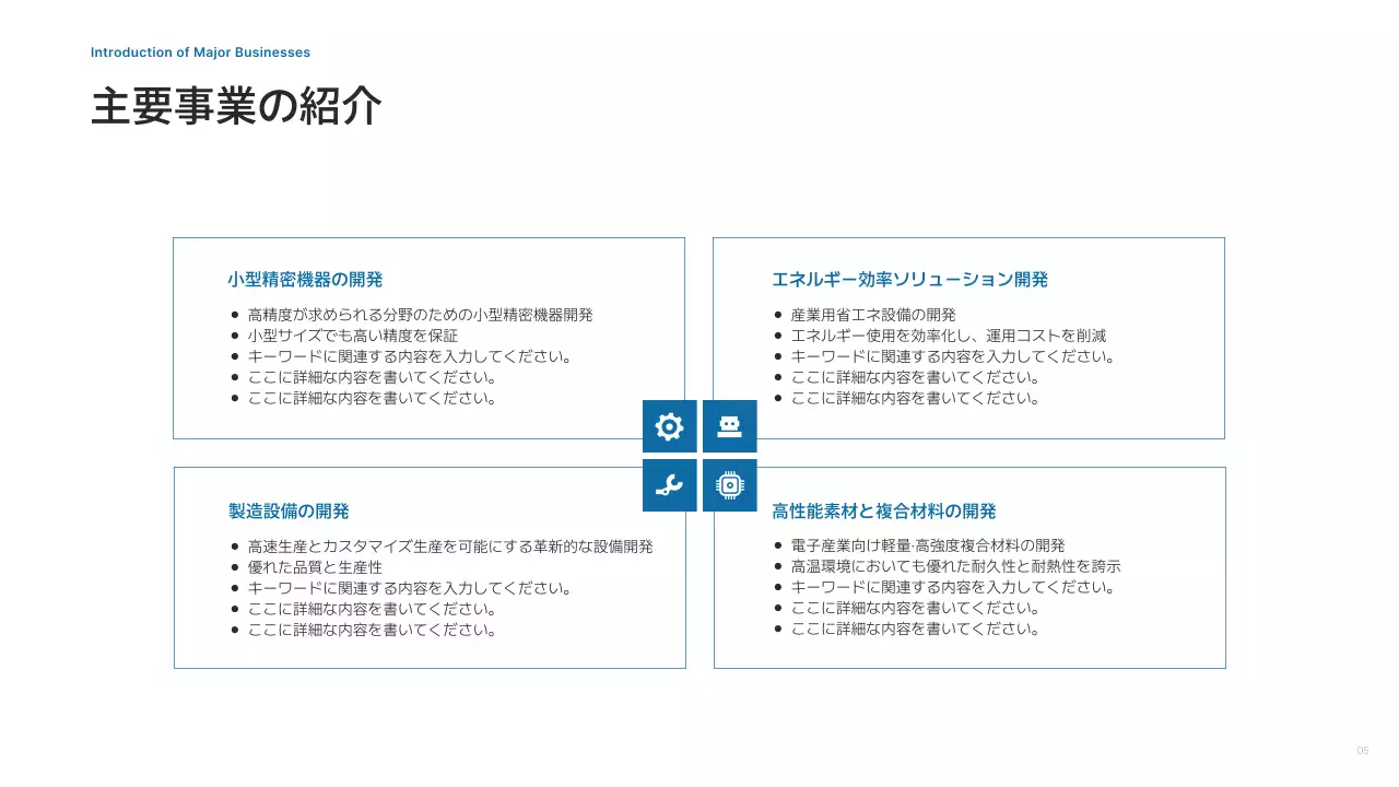 青 シンプル ビジネス プレゼンテーション