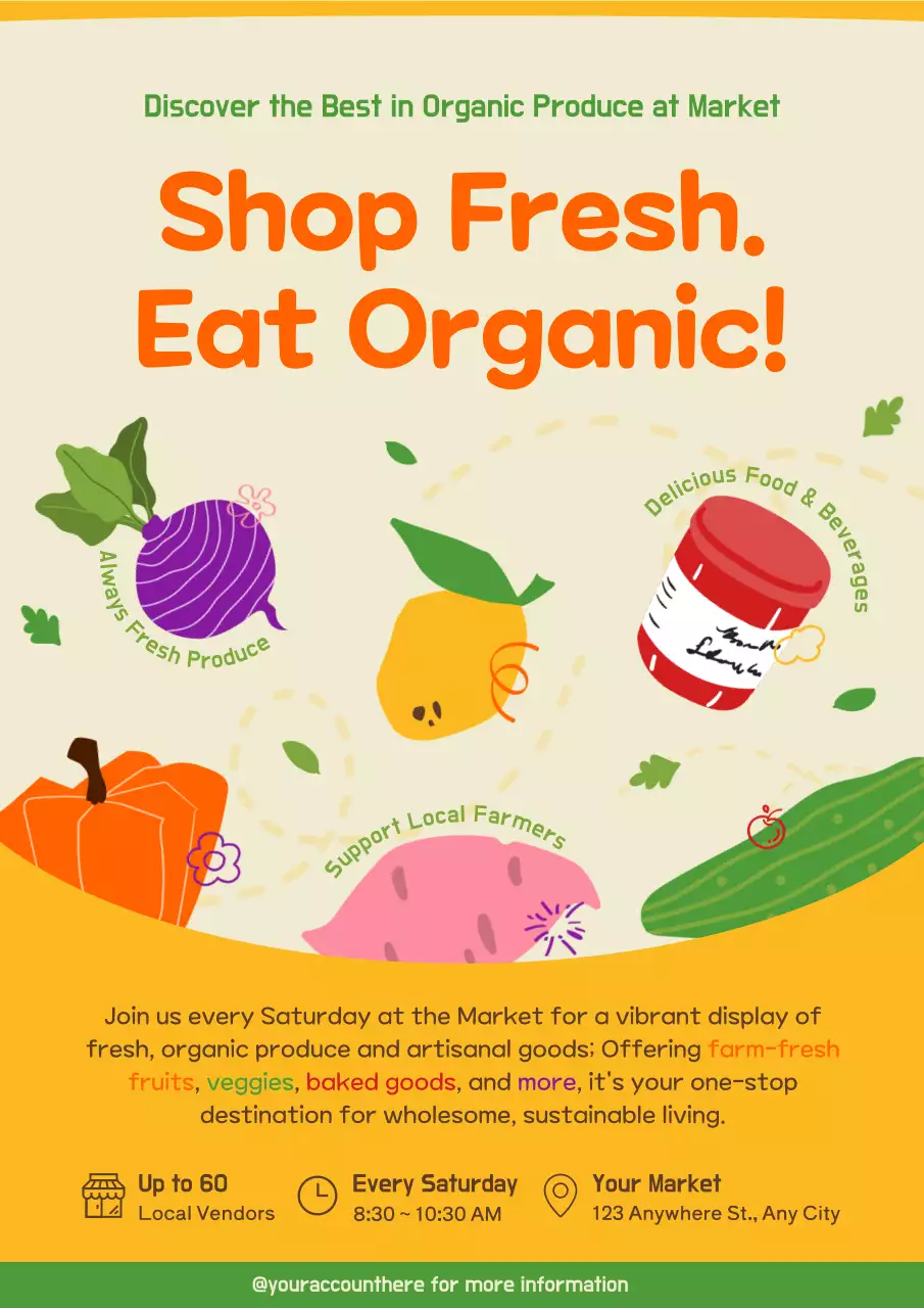 Orange Retro Organic Promotion Poster