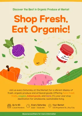 Orange Retro Organic Promotion Poster