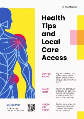 Yellow Modern Health Guide Poster