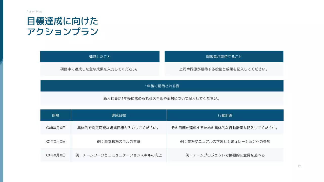 青 シンプル オリエンテーション 資料 プレゼンテーション