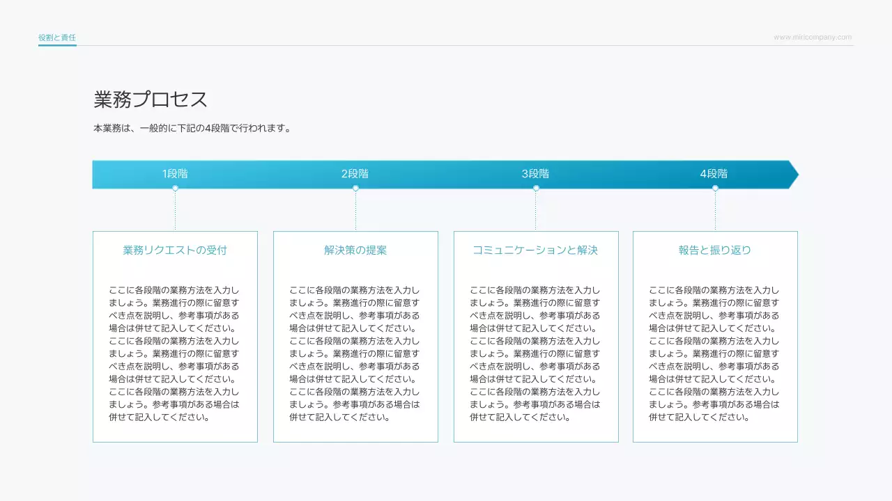青 シンプル 業務 マニュアル プレゼンテーション