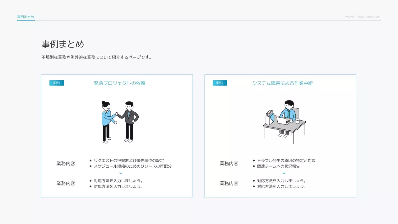青 シンプル 業務 マニュアル プレゼンテーション
