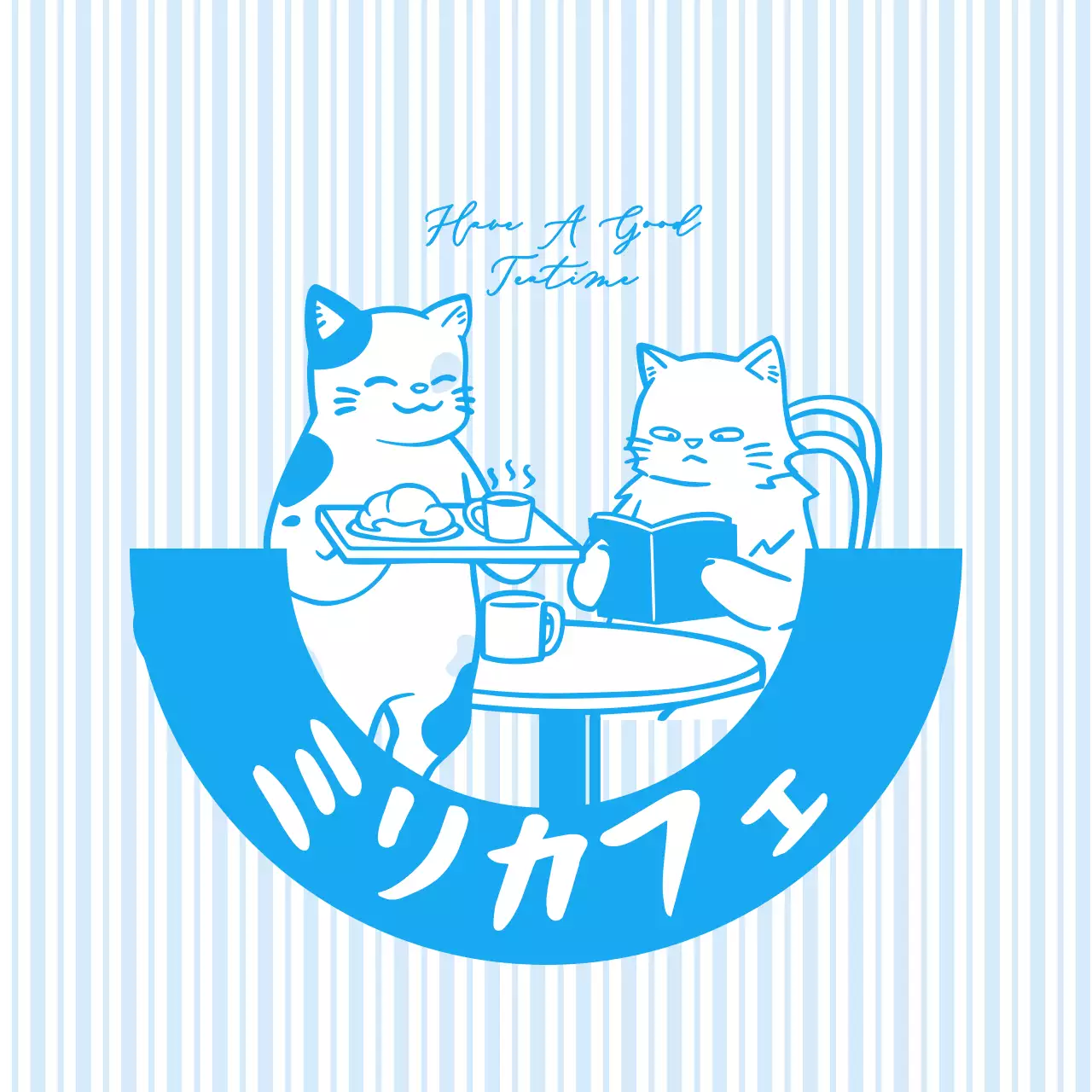 青 かわいい カフェ コースター