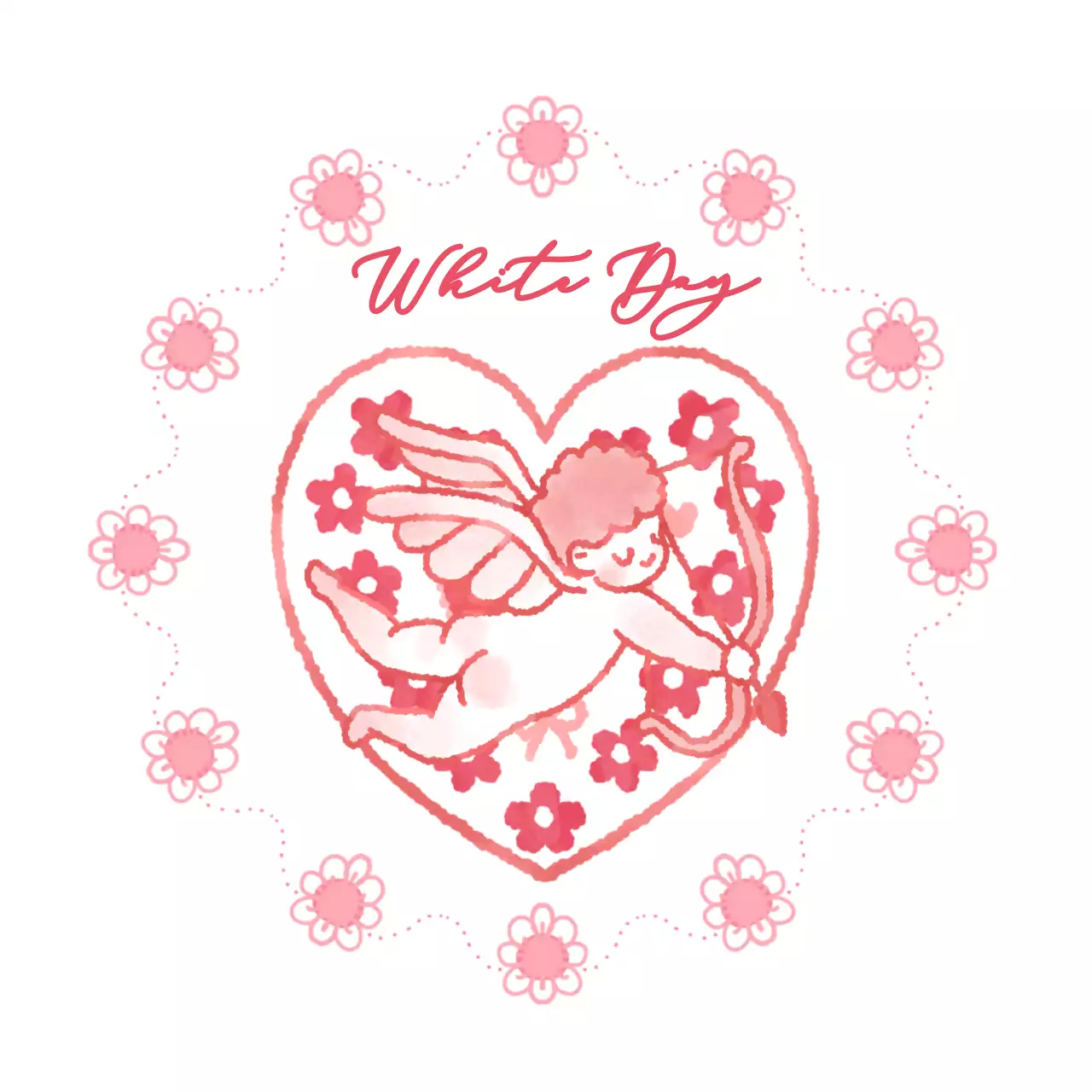 ピンク かわいい ホワイトデー ステッカー