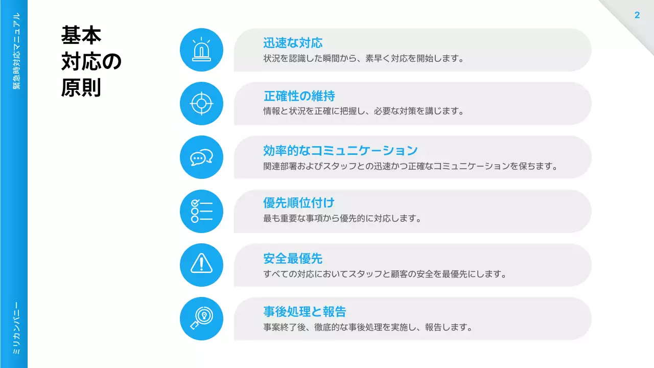 青 シンプル マニュアル ドキュメント プレゼンテーション