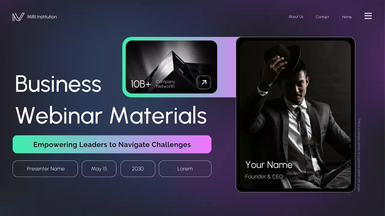 Blue Modern Business Webinar Materials Presentation