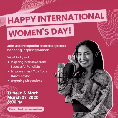 Pink Trendy Podcast Promotion Social Media Post