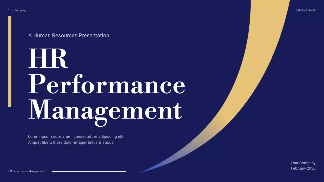 Navy Professional HR Management Presentation