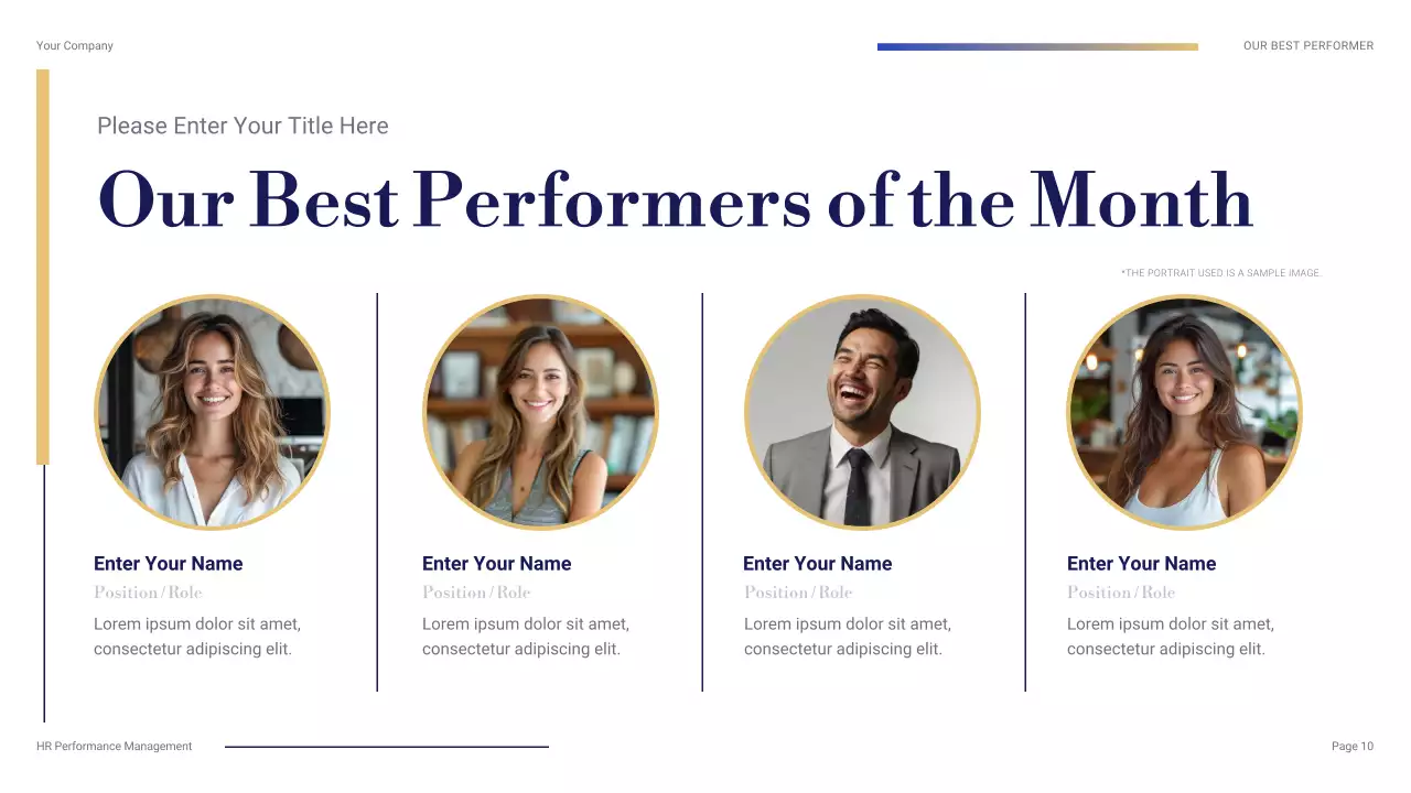 Navy Professional HR Management Presentation