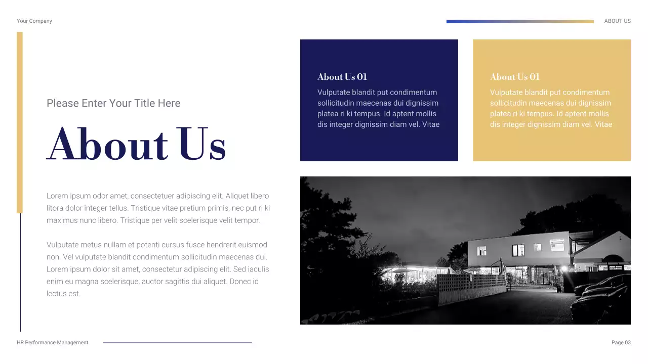 Navy Professional HR Management Presentation