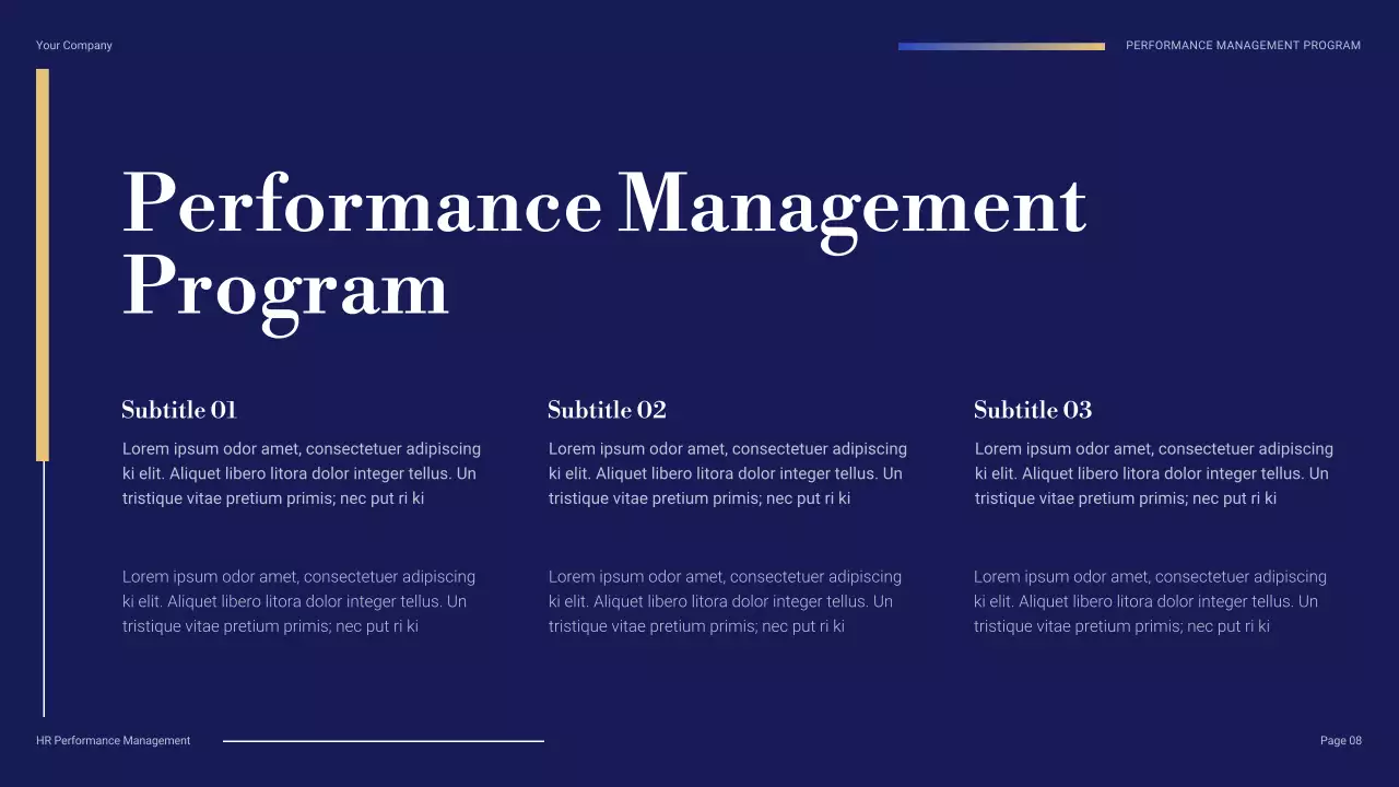 Navy Professional HR Management Presentation