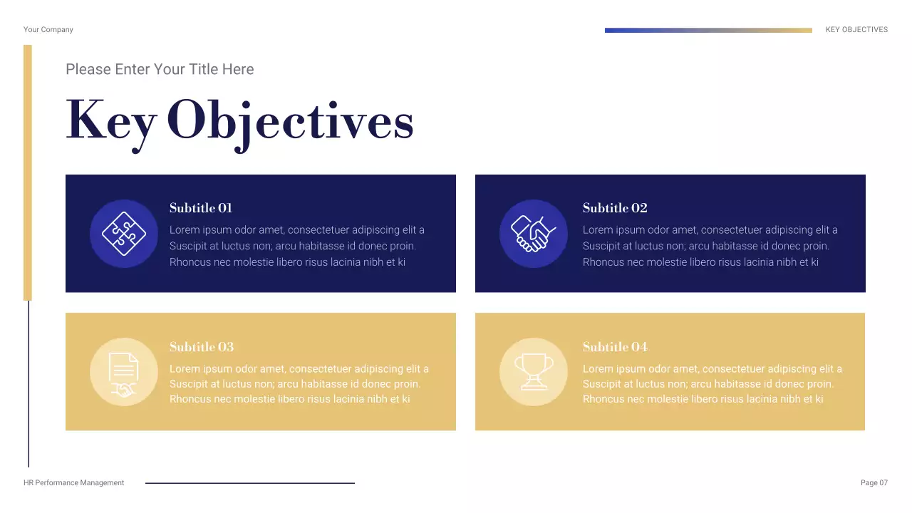 Navy Professional HR Management Presentation