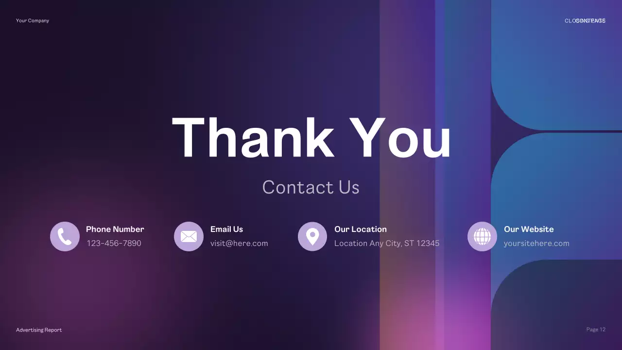 Purple Modern Advertising Report Presentation