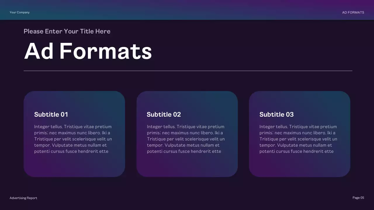Purple Modern Advertising Report Presentation