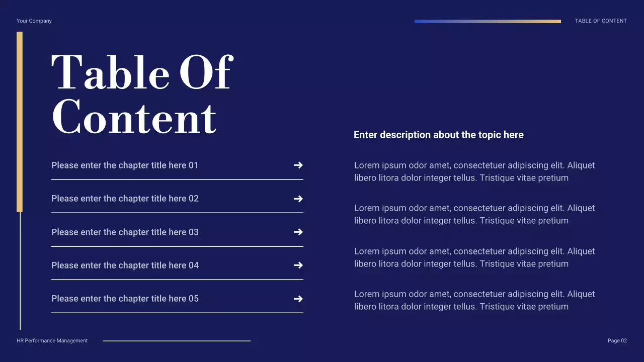 Navy Professional HR Management Presentation