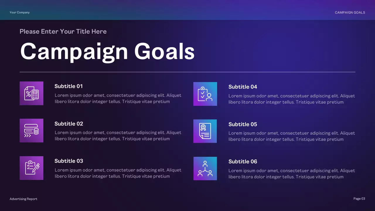 Purple Modern Advertising Report Presentation