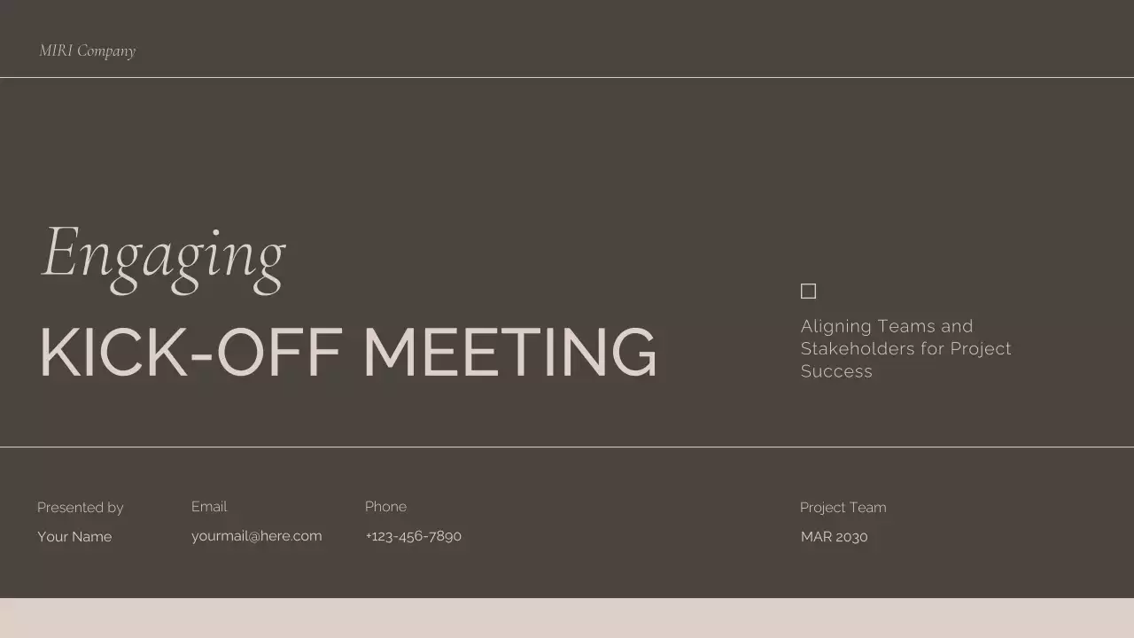 Brown Professional Project Kick-Off Guide Presentation