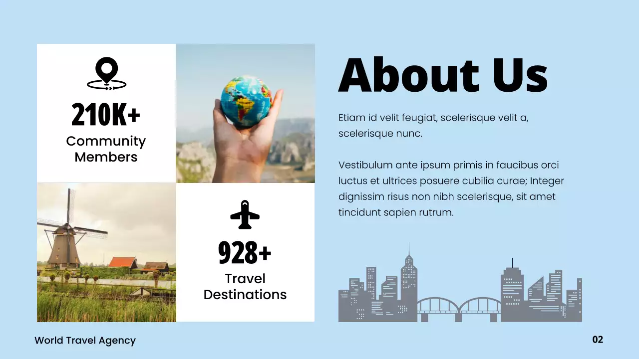 Blue Modern Travel Promotion Presentation