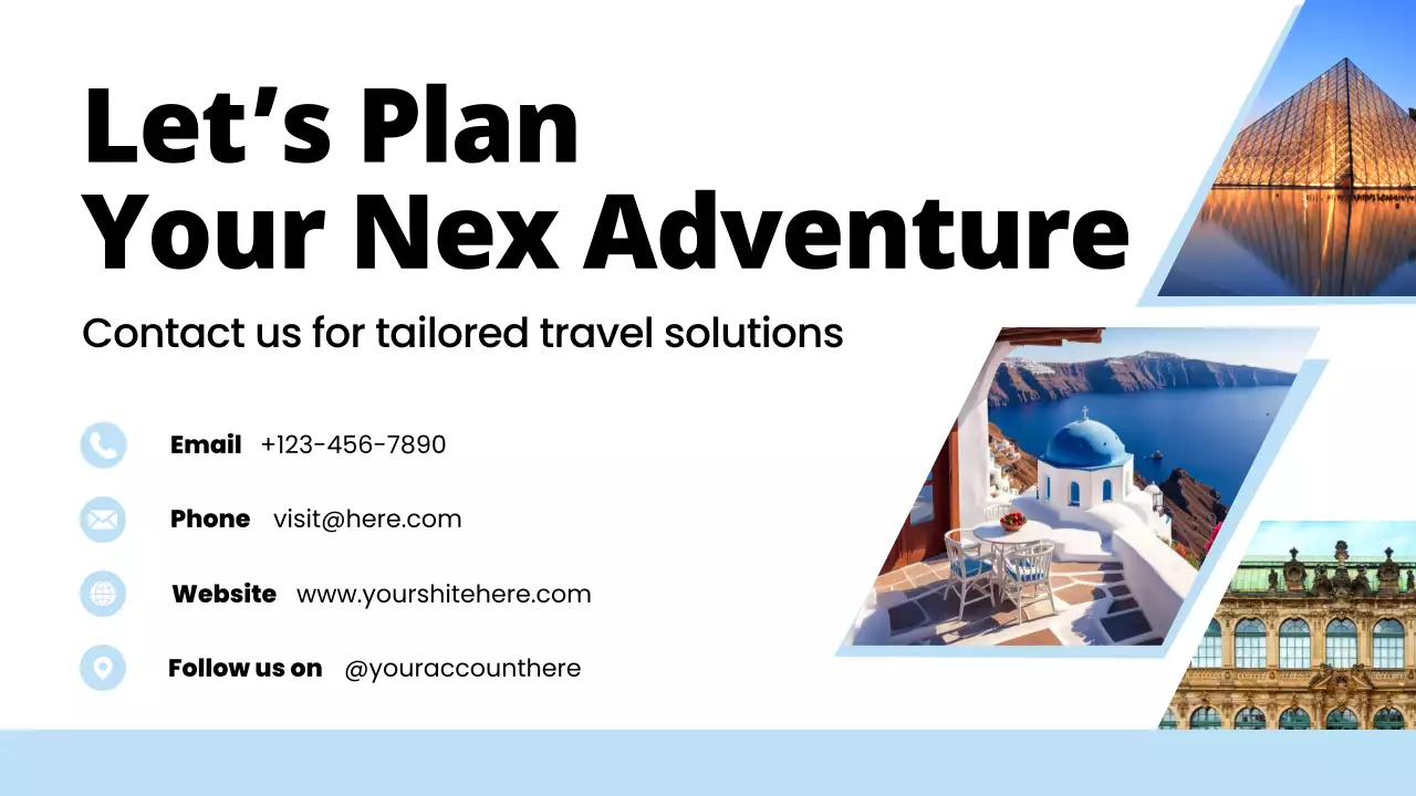 Blue Modern Travel Promotion Presentation