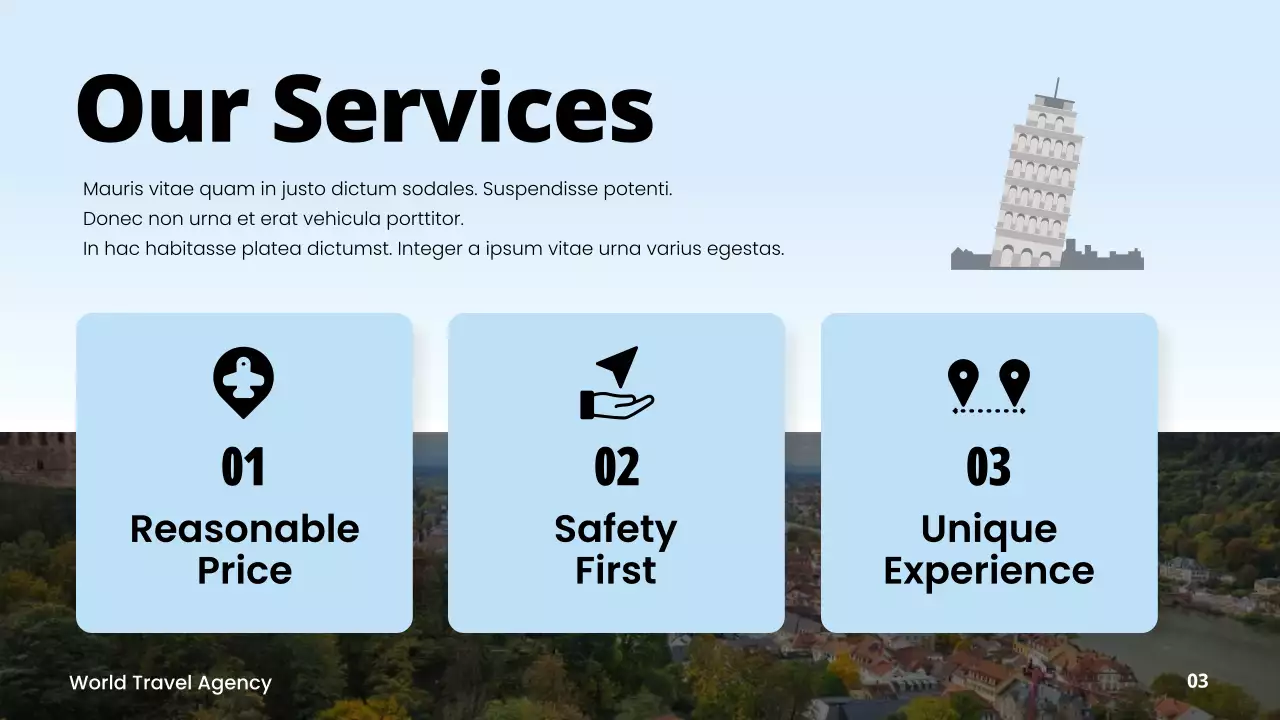 Blue Modern Travel Promotion Presentation