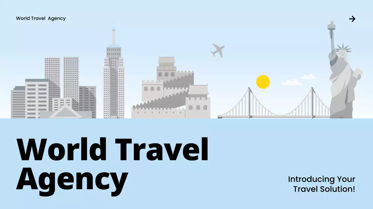 Blue Modern Travel Promotion Presentation