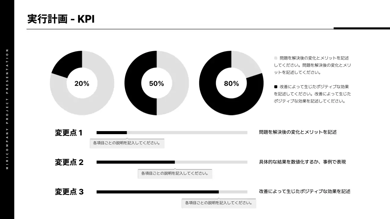 白黒 モダン 業務改善 提案書 プレゼンテーション