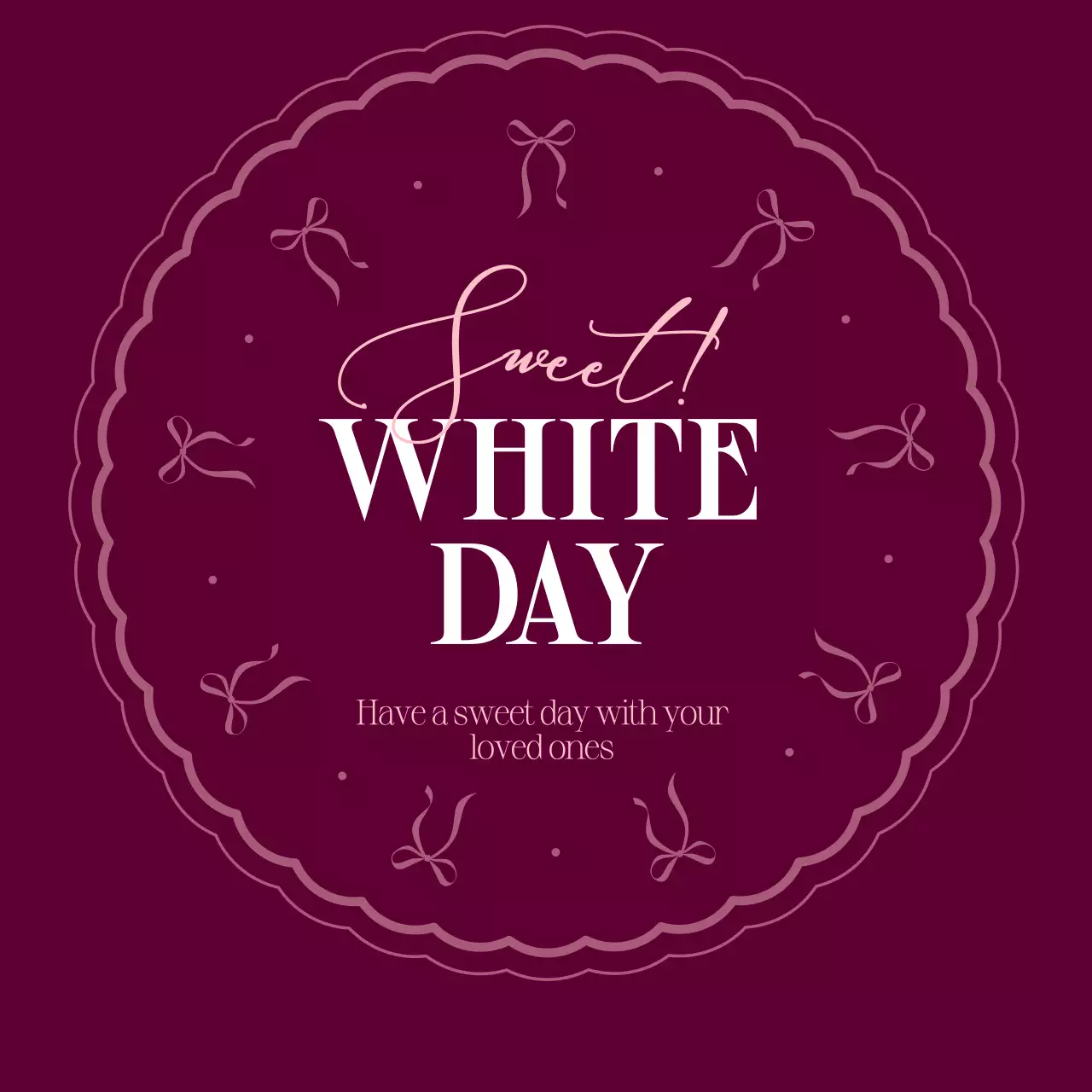 紫色の高級感あふれるホワイトデーステッカー