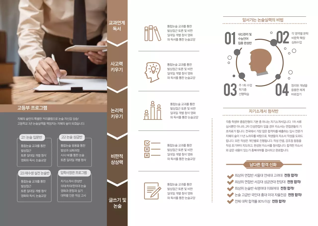 논술 학원 리플렛