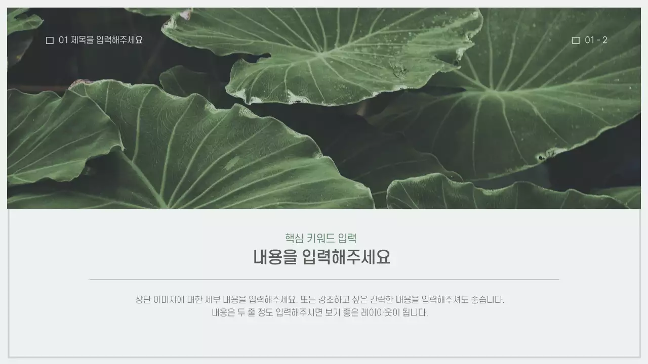 차분한 자연느낌 프레젠테이션