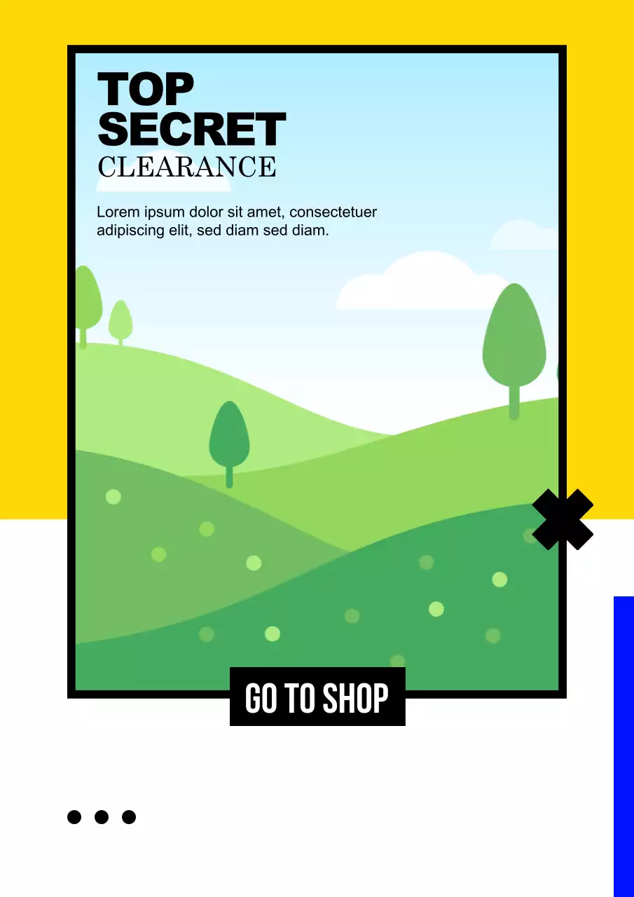 파란색과 노란색의 사진이 들어가는 다양한 레이아웃