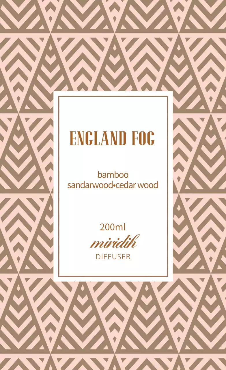 분홍색 브라운색 세모패턴 디퓨저 라벨