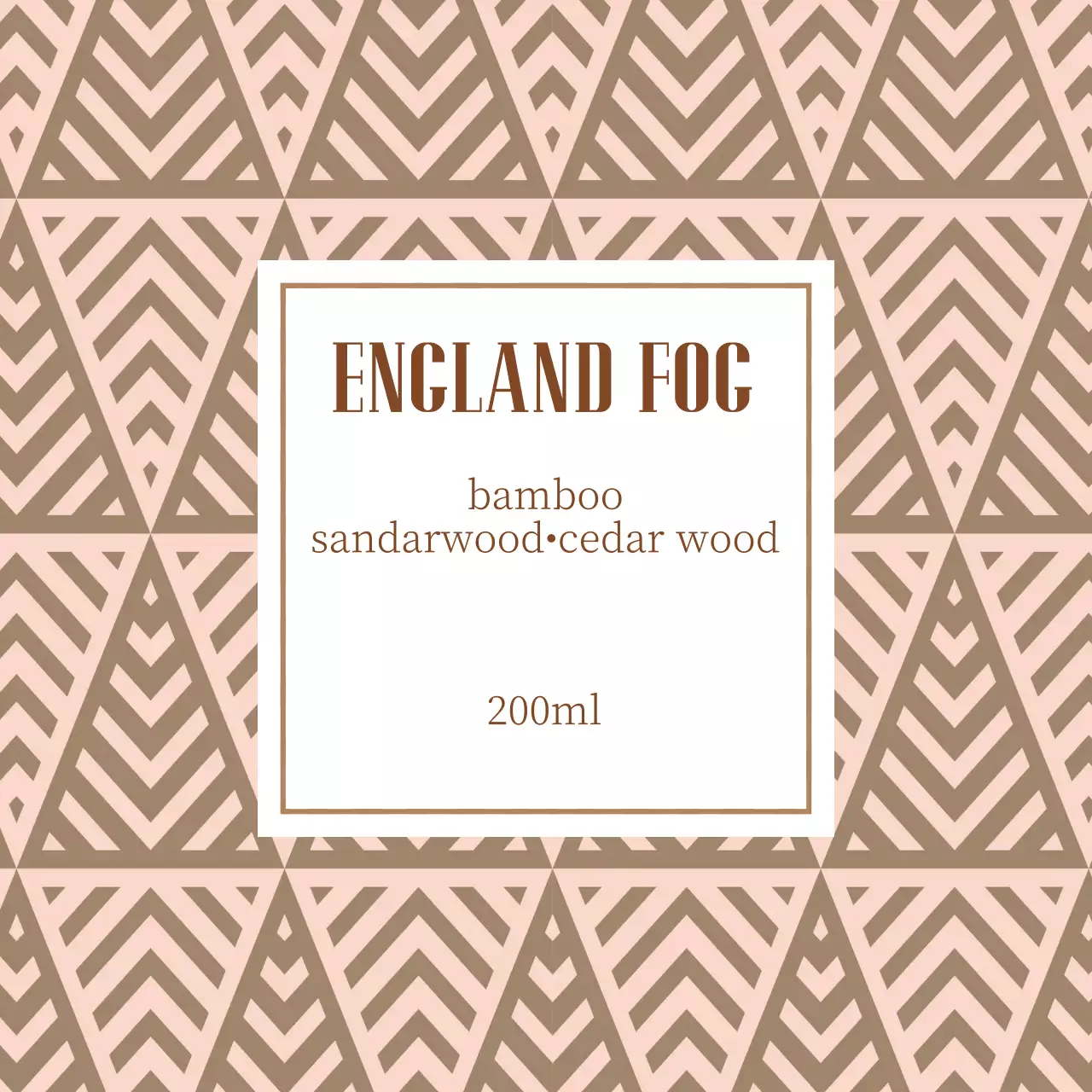 분홍색 베이지색 세모패턴 디퓨저 라벨